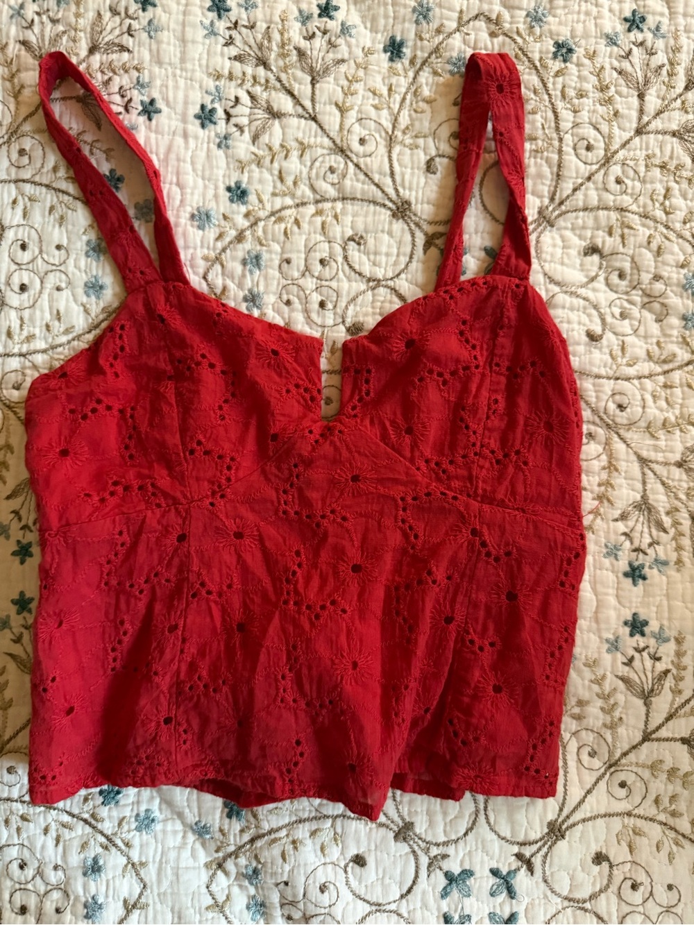 Lulu's Red Eyelet Camisole Tank